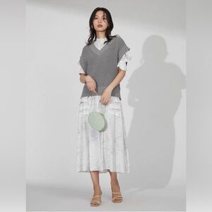 Snidel 3-Piece Gray and White Dress Set SWNO222062